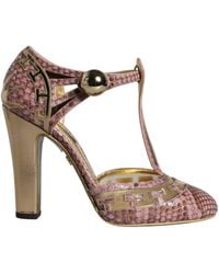 Dolce & Gabbana - Leather Pumps T-Strap Sandals Shoes - Lyst