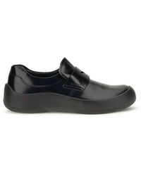 Prada - Black Calf Leather Bos Taurus Slip - Lyst