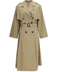 Max Mara - Beige Cotton Trench Coat - Lyst