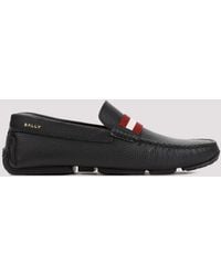 Bally - Black Grained Calf Leather Perthy Driver Loafers - Lyst