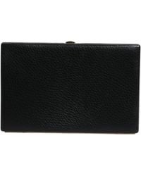 Dolce & Gabbana - Black Leather Gold Frame Clutch Evening Party Purse Bag - Lyst