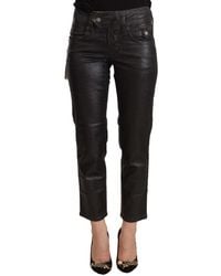 John Galliano - Glittered Mid Waist Cotton Cropped Pants - Lyst