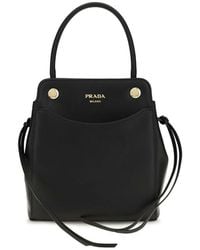Prada - Black Calf Leather Bos Taurus Shoulder Bag - Lyst
