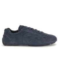 Prada - Blue Calf Leather Bos Taurus Athletic Sneakers - Lyst