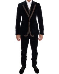 Dolce & Gabbana - Velvet Two Button Slim 3 Piece Suit - Lyst