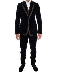 Dolce & Gabbana - Velvet Two Button Slim 3 Piece Suit - Lyst