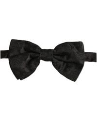 Dolce & Gabbana - Men Black Paisley Silk Adjustable Neck Papillon Bow Tie - Lyst