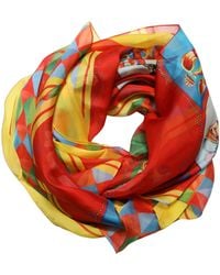 Dolce & Gabbana - Multicolor Silk Carretto Print Foulard Scarf - Lyst