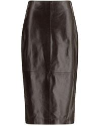 Arma - Brown Leather Long Skirt - Lyst