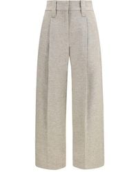 Brunello Cucinelli - Beige Wool Oves Aries Dress Pants - Lyst