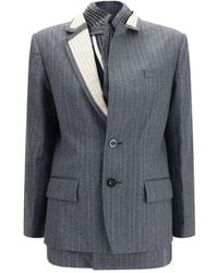 Sacai - Gray Wool Oves Aries Jacket - Lyst