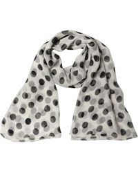 Dolce & Gabbana - White Black Polka Dot Shawl Stole Scarf - Lyst