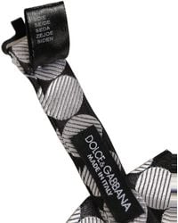 Dolce & Gabbana - Men Black Silver Circles Adjustable Neck Papillon Bow Tie - Lyst