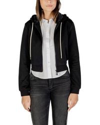 Guess - Black Polyester Hoodie - Lyst