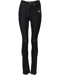 Dolce & Gabbana - Blue Cotton High Waist Skinny Denim Jeans - Lyst