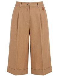 Trussardi - Beige Viscose Shorts - Lyst