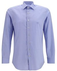 Etro - Blue Cotton Dress Shirt - Lyst