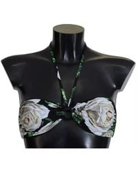 Dolce & Gabbana - Floral Halter Beachwear Swimwear Bikini Top - Lyst