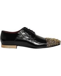 Dolce & Gabbana - Black Embellished Men Derby Dress Formal Shoes - Lyst