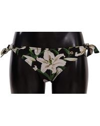 Dolce & Gabbana - Elegant Lily-Print Bikini Bottom - Lyst