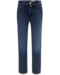 Jacob Cohen - Blue Cotton Tapered Jeans - Lyst