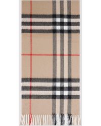 Burberry - Archive Beige Cashmere Check Scarf - Lyst