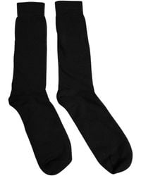 Dolce & Gabbana - Black Solid Cotton Mid Calf Men Socks - Lyst