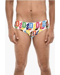 DSquared² - Slip Velour Swimsuit Allover Logo - Lyst