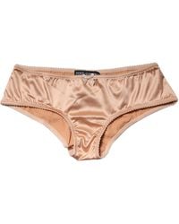 Dolce & Gabbana - Beige Silk Stretch Mid Waist Brief Panty Underwear - Lyst