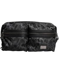 Dolce & Gabbana - Black Gray Leopard Dg Logo Belt Waist Fanny Pack Bag - Lyst