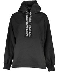 Calvin Klein - Elegant Long Sleeve Fleece Hooded Sweatshirt - Lyst