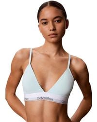 Calvin Klein - Green Cotton Bra - Lyst