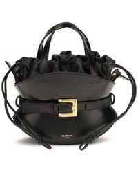 Balmain - Black Calf Leather Bos Taurus Shoulder Bag - Lyst