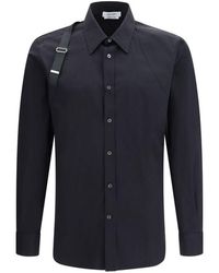 McQueen - Black Cotton Dress Shirt - Lyst