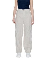 Street One - Beige Linen Flared Pants - Lyst