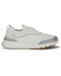 Brunello Cucinelli - White Cotton Athletic Sneakers - Lyst