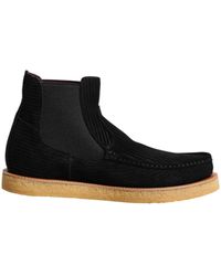 Dolce & Gabbana - Black Calf Suede Slip On Ankle Boots Shoes - Lyst