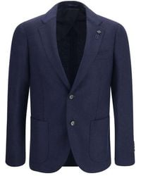 Lardini - Blue Wool Oves Aries Jacket - Lyst