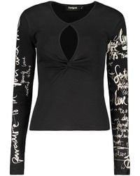 Desigual - Black Cotton Sweater - Lyst