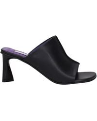 Stella McCartney - Black Leather Stiletto Heel Sandals - Lyst