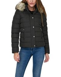 ONLY - Gray Marabou Coat - Lyst