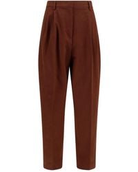 Fabiana Filippi - Brown Cotton Casual Pants - Lyst