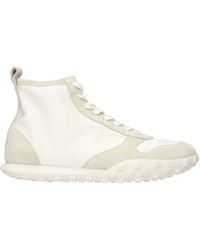 Jil Sander - White Fabric High Top Sneakers - Lyst
