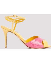 Manolo Blahnik - Yellow And Pink Mumbi Sandal - Lyst