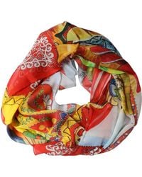 Dolce & Gabbana - Multicolor Silk Printed Square Foulard Scarf - Lyst