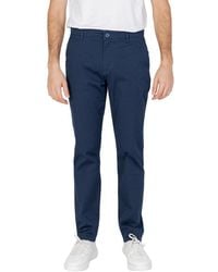 ARMANI EXCHANGE - Blue Cotton Casual Pants - Lyst
