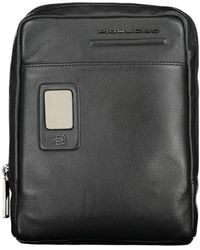 Piquadro - Elegant Leather Shoulder Bag - Lyst