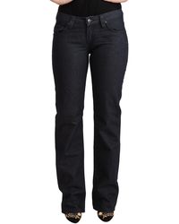 Exte - Exte Dark Cotton Stretch Low Waist Straight Denim Jeans - Lyst