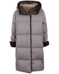 Herno - Faux Fur Trim Padded Coat - Lyst
