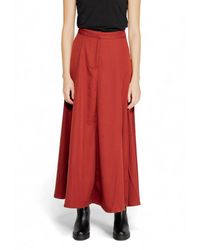 Vero Moda - Plain Polyester Skirt With Zip And Button Fastening - Lyst